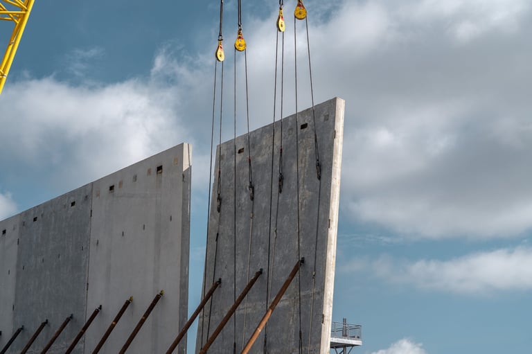 Photo of Tilt-Up Process on a Construction Site